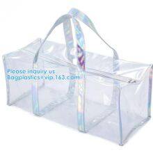 PVC Travel Makeup Toiletry Storage Bag, Large Capacity Tote Bag, Cosmetic Clothes Organizer Bag thumbnail-4