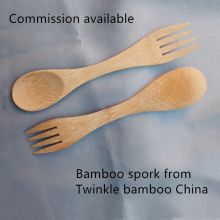 bamboo spork Wholesale bamboo spoon bambu fork from China twinkle bamboo