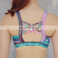 Wholesale Costume Made High Quality Printed Yoga Bra thumbnail-2