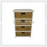 Handmade Storage Wood Cabinet/chest With Seagrass Drawers