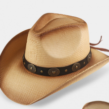 Fashion Western Cowboy Hat Outdoor Sunscreen Fishing Straw Hat Summer Sun Hat thumbnail-2