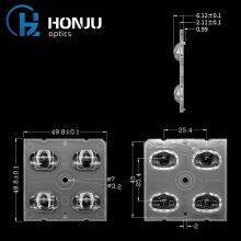 Hongzhu 50X50mm Outdoor Light Lens 5050 PC 4 In 1 Led Outdoor Lighting Street Light Lens thumbnail-3