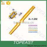 Pen Shape Mini Aluminum Alloy Fish Fishing Rod Pole + Reel Line Silver Portable Supplier's Choice