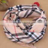 2015 Autumn Winter Newest Cotton Tassel Checked Plaid Boys Scarf thumbnail-3