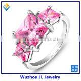 2014 Fashion Pink CZ Stone Inlay In Copper Alloy Ring thumbnail-1