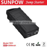 SUNPOW jump starter 12,000mAh super power bank portable 12V gasoline and diesel Li-polymer battery car booster