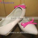Nude Leather Pointed Toe With Bow Wholesale Ladies Flat Shoes thumbnail-3
