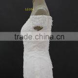 Off-shoulder Straight Neckline Horse Tail at Hem Make Ruffle Effect Sheath Wedding Dress thumbnail-4