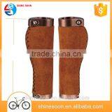 1 Set Universal Handle Heated Grips Handlebar Warmers Leather Handle Brown Color thumbnail-1