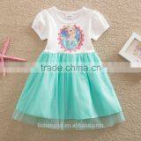 (S0533) 2 colors girls party summer dresses designs for kids children clothes Neat brand girls baby clothing frocks