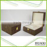 Matte Lacquer Walnut Wooden Watch Box With Metal Lock