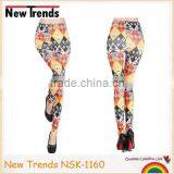 Orange and Black Combo Pirate Printing Leggings thumbnail-1