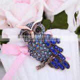 Fashion Alloy Lovely Owl Crystal Brooch thumbnail-2