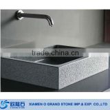 G654 Dark Grey Bathroom Solid Surface Wsh Basin Retangle Bathroom Face Basin