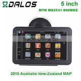 High quality with 128M 4GB AVIN Bluetooth FM Transmitter Free world map 5 inch Car GPS Navigation