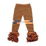 Wholesale 2016 triple ruffle pants new children bella ruffle pant Halloween orange black color icing baby leggings