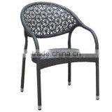 Black Unfolding Outdoor Rattan Chair With Arms thumbnail-4