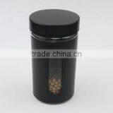 Black Colored Iron Covered Glass Storage Jar With Metal Screw Lid thumbnail-5