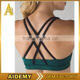 New Design Custom Nylon/spandex Dry Fit Womens Strappy Back Sexy Sports Bra Fitness Yoga Bra thumbnail-4