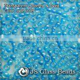 High Quality Fashion JS Glass Seed Beads - L009# Lustered Dyed Blue Transparent Rocailles Beads For Garment & Jewelry thumbnail-1