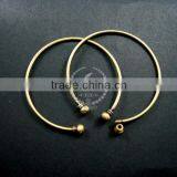 2mm Thick Wire One End Open Brass Bronze Vintage Wiring Bangle Bracelet Cuff DIY Supplies 1900033 thumbnail-1