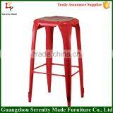 2016 New Model Metal Bar Stool High Chair With Timber Seat