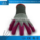 QL nitrile dipping cut resistant hppe anti cut gloves