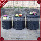 Wholesale Set of 3 Resin Wicker Garden Round African Flower Pots thumbnail-2