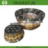 Wicker Woven Basket Pots Planter With Plastic Inside thumbnail-1