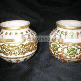 Marble Flower Vase, Decorative Flower Pot, Hand Made Marble Flower Vases, Craft Flower Pot, Flowers Pot, thumbnail-1