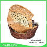 Handmade Round Wicker Dog Bed thumbnail-1