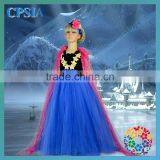 Hot Sale Girls Tutu Dress Royal Blue Tulle Long Dress With Flower Baby Girls Party Dresses thumbnail-1