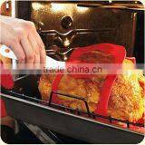 Foodgrade Silicone Roast and Turkey Lifter/Duck and Chicken Silicone Roast Lifter/ Non Stick BBQ Grill Mat Duck Chicken Silicone thumbnail-2