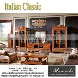 YB62 Royal Antique French Style Spoon Back Dining Chair Wooden Arm Chair /Luxury Hand Carved Wood Frame Fabric Dining Chair thumbnail-4