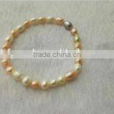 5-6 mm Multicolor Baroque Freshwater Pearl Bracelet thumbnail-2