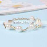 Gold Star Pearl Linked Bracelet Gold Chain Bracelet Elegant Dainty Bracelet thumbnail-5