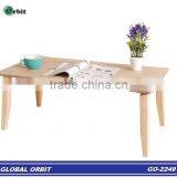 Wooden Round Tea Table Coffee Table, Mdf Modern Wood Coffee Table thumbnail-4