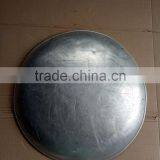 Vintage Round Aluminum Saucer Sled Metal Snow Disc w/ Canvas Strap Handles 25" thumbnail-2