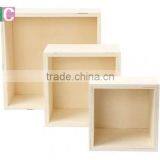 Square Sharped Natural Wall Hanging Wooden Shadow Box thumbnail-1