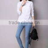 China Supplier New Style White Long Sleeve Cotton Elegant Women Formal Blouse Designs thumbnail-2