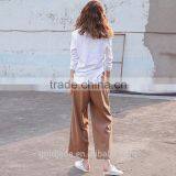 Wholesale Plain Cotton Curved White Long Sleeve t Shirt Women thumbnail-5