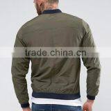 2017 Wholesale High Quality New Design Durable Polyester Cotton Green Rib Cuffs Fully Lined Zipped Casual Men Jumper thumbnail-2