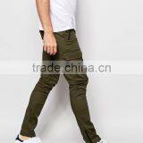 Custom 98% Cotton 2% Elastane Stretch Twill Functional Zip Cargo Pockets Zip Leg Opening Men's Green Casual Pants thumbnail-4