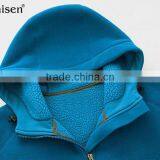 Apparel Manufacturer Sport Wear Calamine Blue Windproof Polar Fleece With Hoodies Men's Coat thumbnail-2