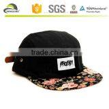 Patch Hats Woven Label Leather Label Camp Cap Snapback Panel 5 Flower thumbnail-5