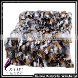 CX-D-38 Luxury Patchwork Winter Fashion Genuine Fox Fur Throw Blanket thumbnail-2
