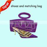 High Quality Women Purple African Matching Shoes and Bags MG0003 thumbnail-1