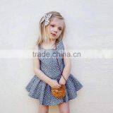 Hot Sale Baby Girl 2017 New Summer Clothes Children Boutique Printing Wholesale Cheap Blue Wave Point Kid Girl Child Dress thumbnail-2