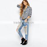 Ripped Damaged Fashion Sexy Ladies Jeans Pants Wholesale thumbnail-4