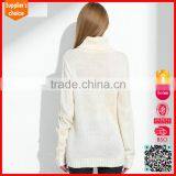 Latest Design Long Sleeves Solid Turtleneck Cable Pattern Pullover Sweater thumbnail-2